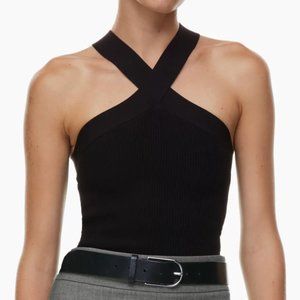 Aritzia Babaton Sculpt Knit Criss Cross Tank